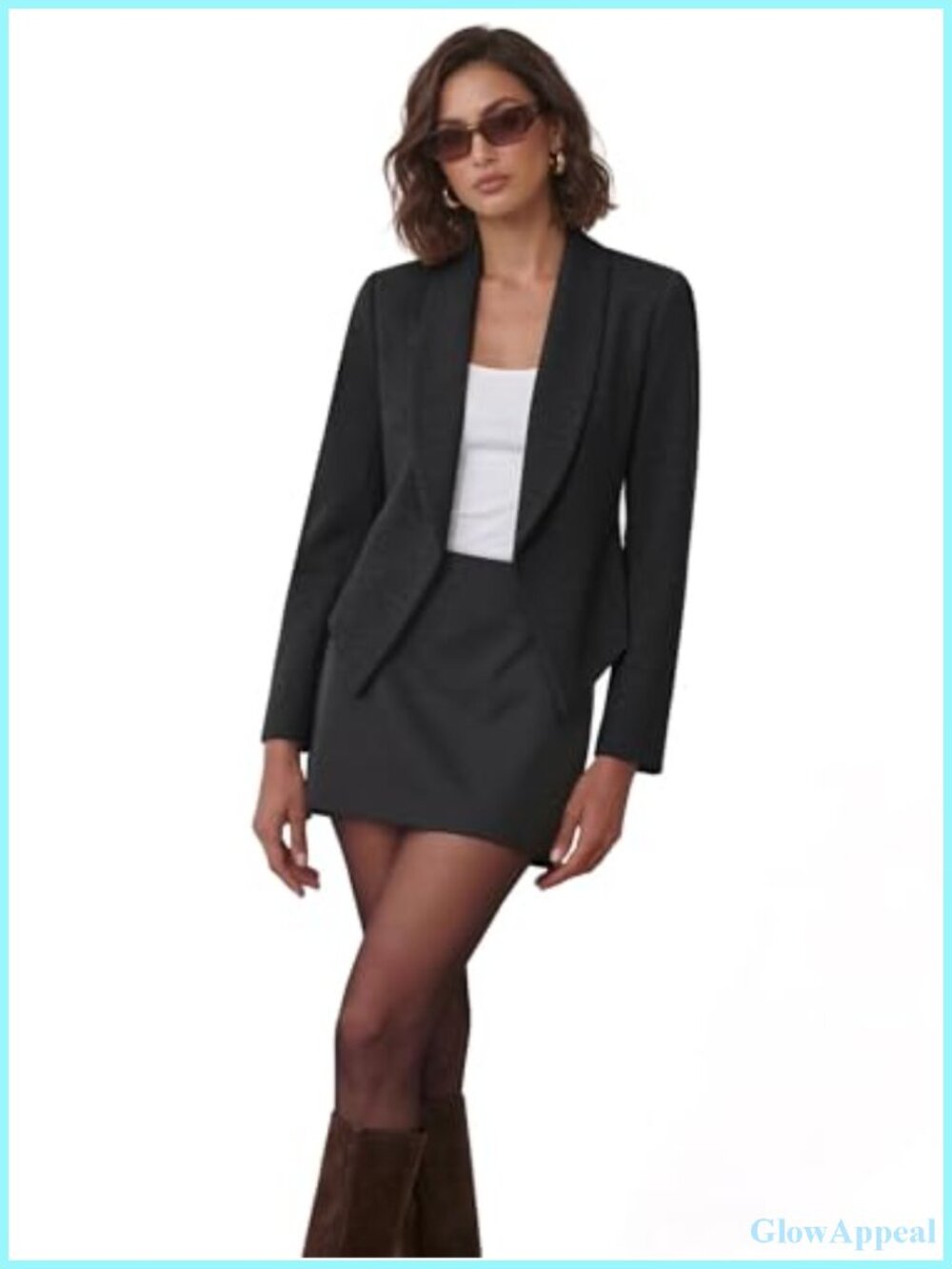 Casual Blazer Jacket 3/4 Sleeve Open Front Shawl Collar Women's